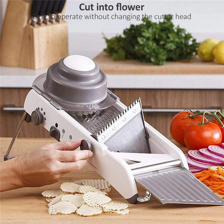 LMETJMA Adjustable 18-in-1 Stainless Steel Mandoline Slicer for Vegetables and Fruits